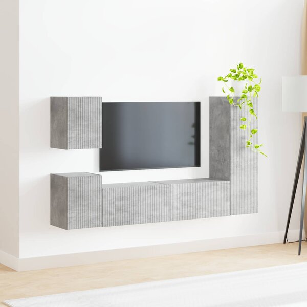 Sestava TV skříněk 4 ks Betonově šedá Kompozitní dřevo 3409027