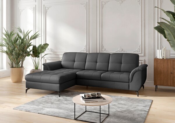 ROHOVÁ SEDAČKA, textil, kůže, černá Sit & More - Sedací soupravy, Online Only