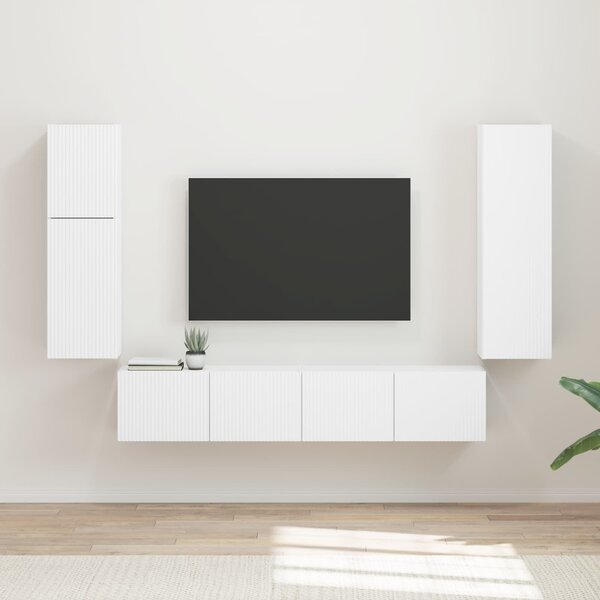 Sestava TV skříněk 4 ks Bílá Kompozitní dřevo 3409033