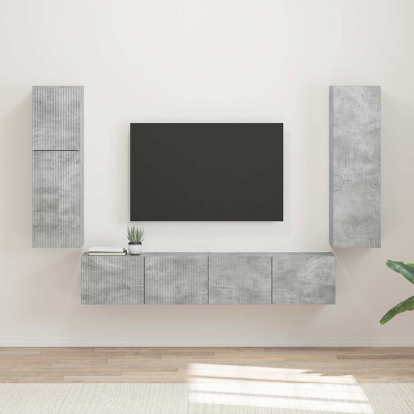 Sestava TV skříněk 4 ks Betonově šedá Kompozitní dřevo 3409036