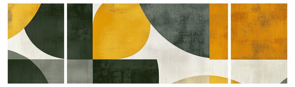 Obraz - Abstrakce v olivové barvě (170x50 cm)