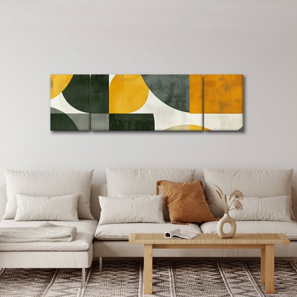 Obraz - Abstrakce v olivové barvě (170x50 cm)
