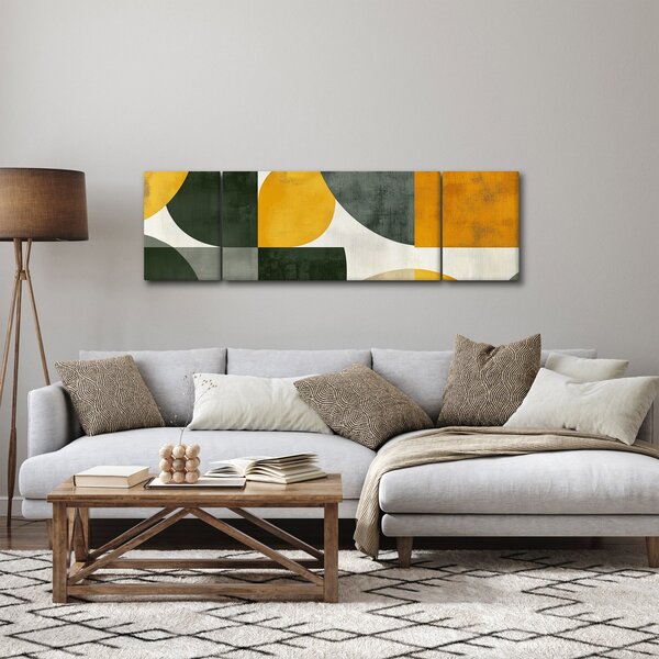 Obraz - Abstrakce v olivové barvě (170x50 cm)