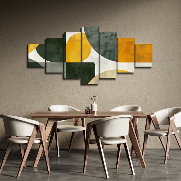Obraz - Abstrakce v olivové barvě (210x100 cm)