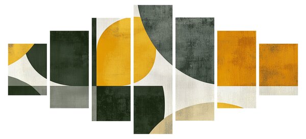Obraz - Abstrakce v olivové barvě (210x100 cm)