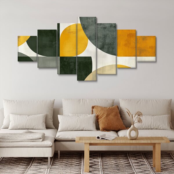 Obraz - Abstrakce v olivové barvě (210x100 cm)