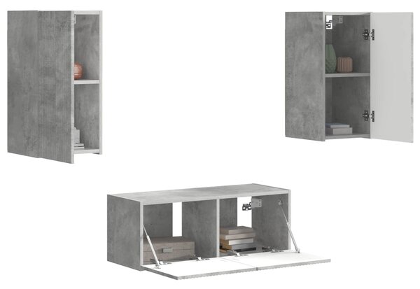Sestava TV skříněk 6 ks Betonově šedá Kompozitní dřevo 3409063