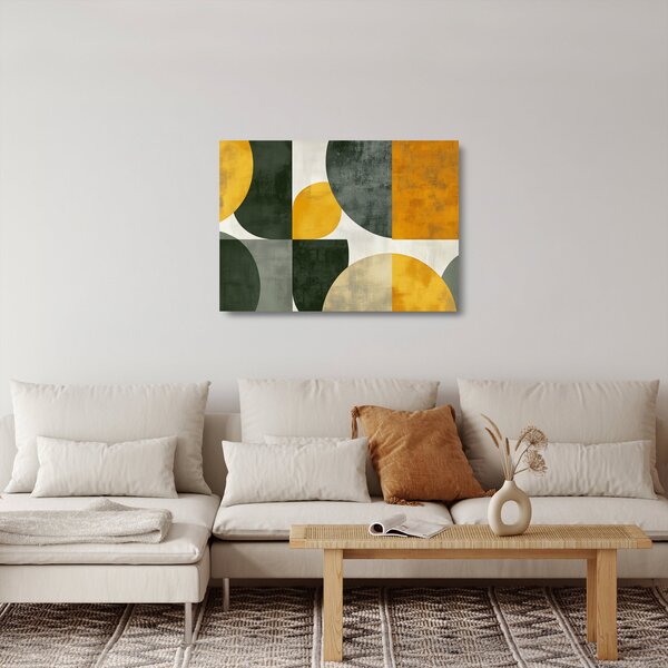 Skleněný obraz - Abstrakce v olivové barvě (70x50 cm)
