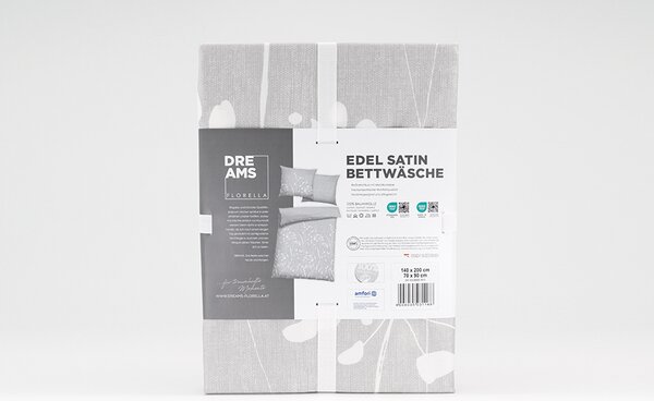 Florella Saténové povlečení Bree Silber Satin Rozměr: 70x90 + 140x200 cm