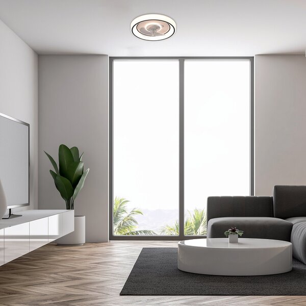 Rabalux Černé stropní LED svítidlo s ventilátorem Horacio 470mm 67W CCT s DO 71009