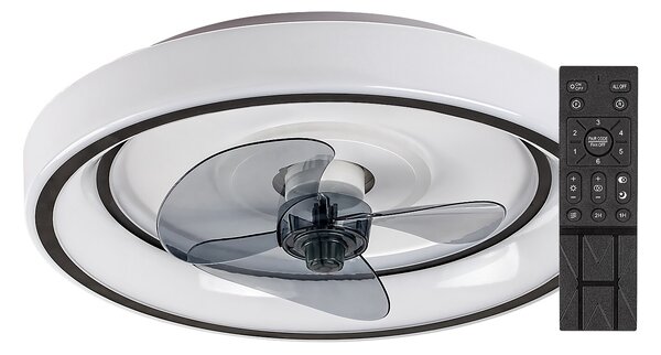 Rabalux Černé stropní LED svítidlo s ventilátorem Horacio 470mm 67W CCT s DO 71009