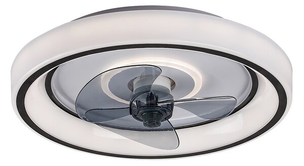 Rabalux Černé stropní LED svítidlo s ventilátorem Horacio 470mm 67W CCT s DO 71009