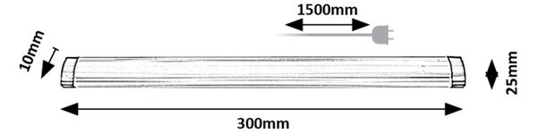 Rabalux Stříbrné LED svítidlo pod kuchyňskou linku Lendva 30cm 3W stmívatelné 78036