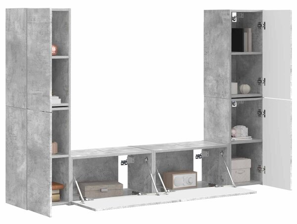 Sestava TV skříněk 6 ks Betonově šedá Kompozitní dřevo 3409108