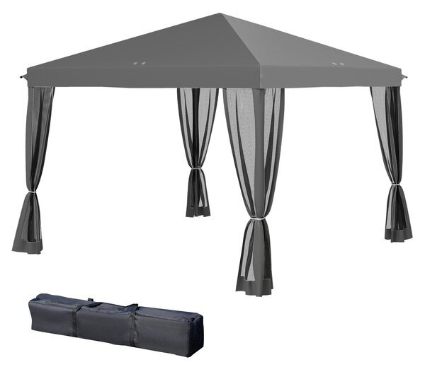 Pavilon Outsunny 3x3m, voděodolný robustní zimní skládací pavilon s UV ochranou, skládací zahradní stan s 4 bočními panely, taška pro kempování, světl