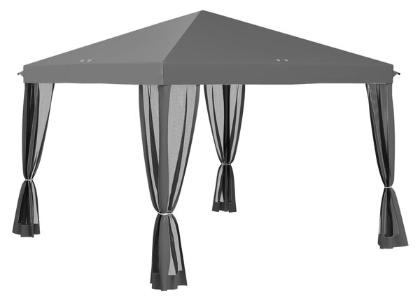Pavilon Outsunny 3x3m, voděodolný robustní zimní skládací pavilon s UV ochranou, skládací zahradní stan s 4 bočními panely, taška pro kempování, světl