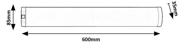 Rabalux Stříbrné LED svítidlo pod kuchyňskou linku Soft2 60cm 8W s vypínačem 78054