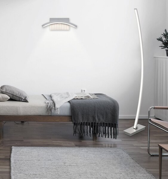 Rabalux Stříbrná stojací LED lampa Addison 28W 4490