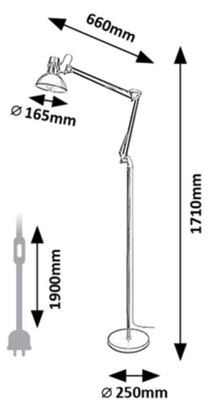 Rabalux Béžová stojací lampa Aristeo pro žárovku E27 2197