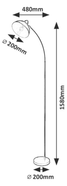 Rabalux Chromová stojací lampa Daron pro žárovku E27 5241