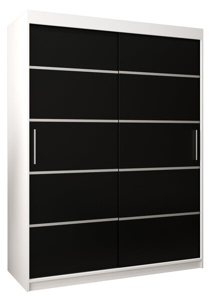 Šatní skříň 150 cm Verika 1 150 (bílá + černá)