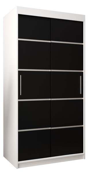 Šatní skříň 100 cm Verika 1 100 (bílá + černá)