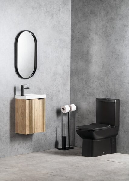 CREAVIT CREAVIT, LARA WC kombi, spodní/zadní odpad, splachovací mechanismus, černá matná, LR360-01