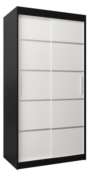 Šatní skříň 100 cm Verika 1 100 (černá + bílá)