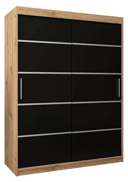 Šatní skříň 150 cm Verika 1 150 (dub artisan + černá)