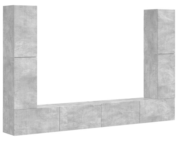 Sestava TV skříněk 8 ks Betonově šedá Kompozitní dřevo 3409135