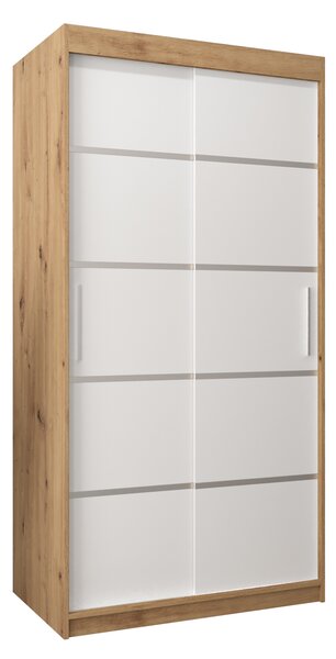 Šatní skříň 100 cm Verika 1 100 (dub artisan + bílá)