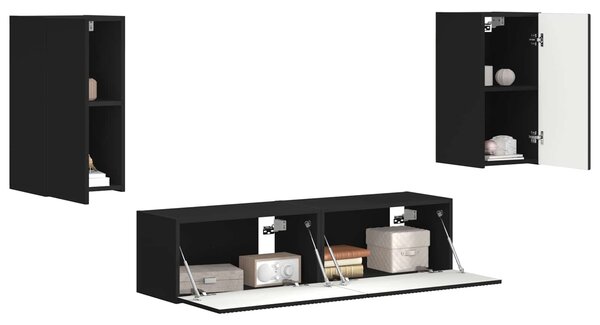 Sestava TV skříněk 4 ks Černá Kompozitní dřevo 3409151