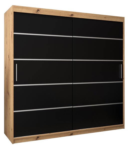 Šatní skříň 200 cm Verika 1 200 (dub artisan + černá)