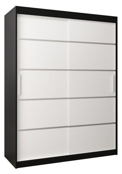 Šatní skříň 150 cm Verika 1 150 (černá + bílá)