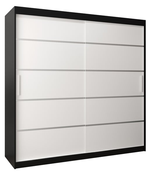 Šatní skříň 200 cm Verika 1 200 (černá + bílá)
