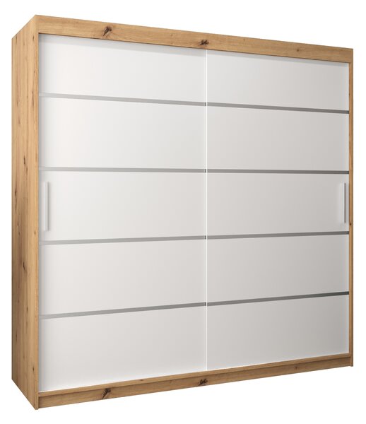 Šatní skříň 200 cm Verika 1 200 (dub artisan + bílá)