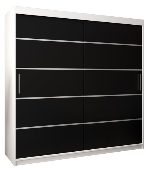Šatní skříň 200 cm Verika 1 200 (bílá + černá)
