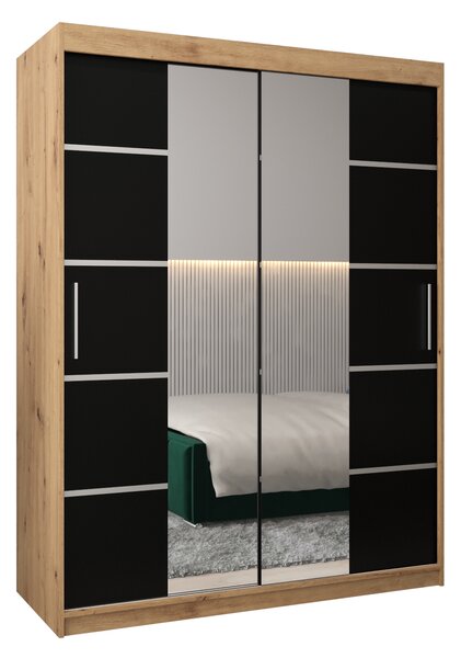 Šatní skříň 150 cm Verika 4 150 (dub artisan + černá)