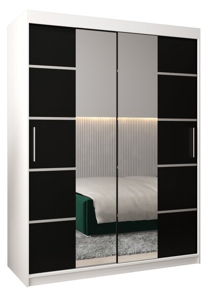 Šatní skříň 150 cm Verika 4 150 (bílá + černá)