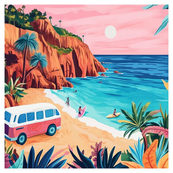 Obraz - Karavan u oceánu (30x30 cm)