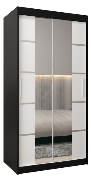 Šatní skříň 100 cm Verika 4 100 (černá + bílá)