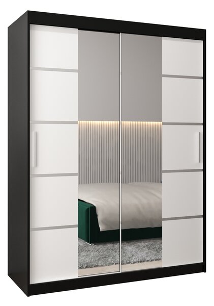 Šatní skříň 150 cm Verika 4 150 (černá + bílá)