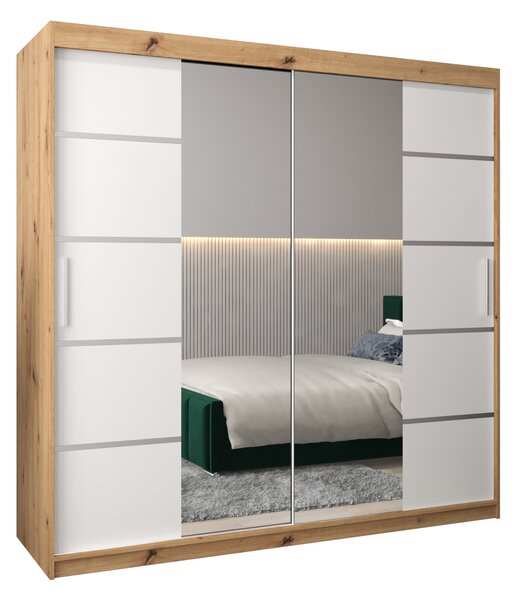 Šatní skříň 200 cm Verika 4 200 (dub artisan + bílá)