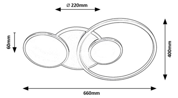 Rabalux Chromové stropní LED svítidlo Fulvia 660mm 50W 6890