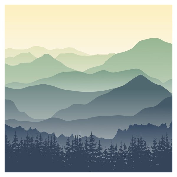 Obraz - Forest Mountain (30x30 cm)