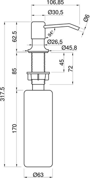 Invena Simi dávkovač tekutin chrom AA-22-001