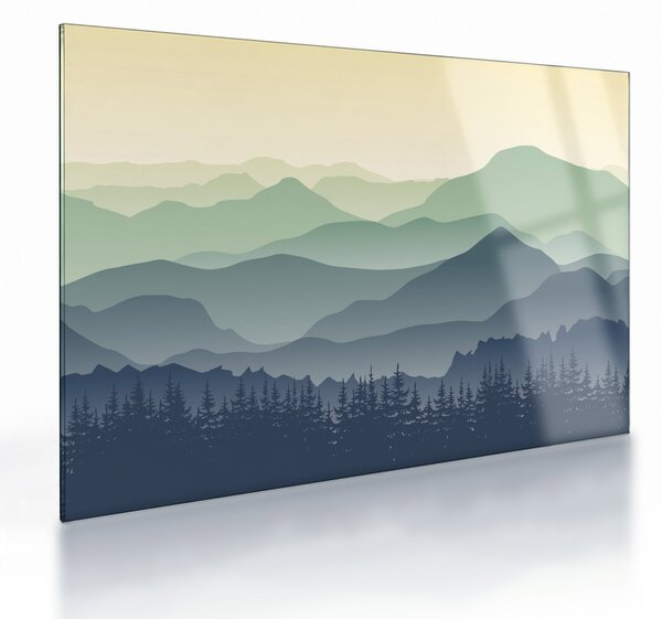 Skleněný obraz - Forest Mountain (70x50 cm)