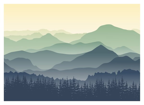 Skleněný obraz - Forest Mountain (70x50 cm)
