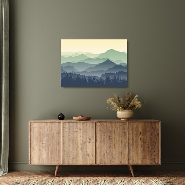 Skleněný obraz - Forest Mountain (70x50 cm)