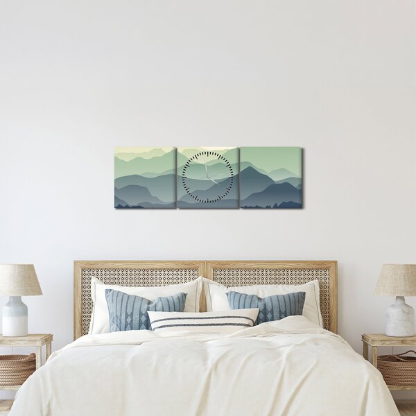 Obraz - Forest Mountain (s hodinami) (90x30 cm)